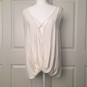 She and Sky White Semi Sheer Tank Top NWOT